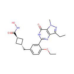 CCOc1ccc(C[C@H]2C[C@H](C(=O)NO)C2)cc1-c1nc2c(CC)nn(C)c2c(=O)[nH]1 ZINC001772638622