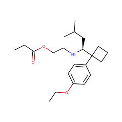 CCOc1ccc(C2([C@H](CC(C)C)NCCOC(=O)CC)CCC2)cc1 ZINC000199945785