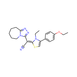 CCOc1ccc(C2=CS/C(=C(\C#N)c3nnc4n3CCCCC4)N2CC)cc1 ZINC000012467564