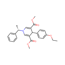 CCOc1ccc(C2C(C(=O)OC)=CN([C@@H](C)c3ccccc3)C=C2C(=O)OC)cc1 ZINC000001107228