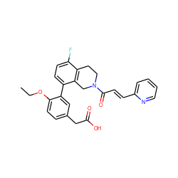 CCOc1ccc(CC(=O)O)cc1-c1ccc(F)c2c1CN(C(=O)/C=C/c1ccccn1)CC2 ZINC000143952680