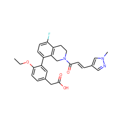 CCOc1ccc(CC(=O)O)cc1-c1ccc(F)c2c1CN(C(=O)/C=C/c1cnn(C)c1)CC2 ZINC000144124413