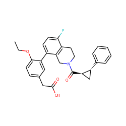 CCOc1ccc(CC(=O)O)cc1-c1ccc(F)c2c1CN(C(=O)[C@@H]1C[C@H]1c1ccccc1)CC2 ZINC000144037495