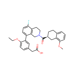 CCOc1ccc(CC(=O)O)cc1-c1ccc(F)c2c1CN(C(=O)[C@H]1CCc3cccc(OC)c3C1)CC2 ZINC001772580969