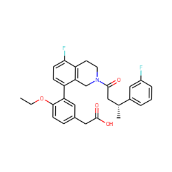 CCOc1ccc(CC(=O)O)cc1-c1ccc(F)c2c1CN(C(=O)C[C@@H](C)c1cccc(F)c1)CC2 ZINC000144177697