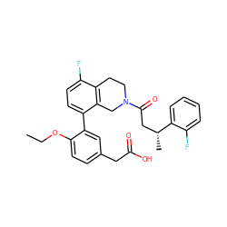 CCOc1ccc(CC(=O)O)cc1-c1ccc(F)c2c1CN(C(=O)C[C@@H](C)c1ccccc1F)CC2 ZINC000144125144