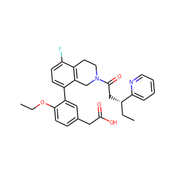 CCOc1ccc(CC(=O)O)cc1-c1ccc(F)c2c1CN(C(=O)C[C@@H](CC)c1ccccn1)CC2 ZINC000144341376