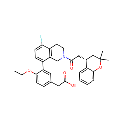 CCOc1ccc(CC(=O)O)cc1-c1ccc(F)c2c1CN(C(=O)C[C@@H]1CC(C)(C)Oc3ccccc31)CC2 ZINC000143998600