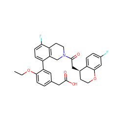 CCOc1ccc(CC(=O)O)cc1-c1ccc(F)c2c1CN(C(=O)C[C@@H]1CCOc3cc(F)ccc31)CC2 ZINC000144134160