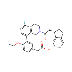 CCOc1ccc(CC(=O)O)cc1-c1ccc(F)c2c1CN(C(=O)C[C@@H]1CCc3ccccc31)CC2 ZINC000144286229