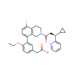 CCOc1ccc(CC(=O)O)cc1-c1ccc(F)c2c1CN(C(=O)C[C@H](c1ccccn1)C1CC1)CC2 ZINC000144008086