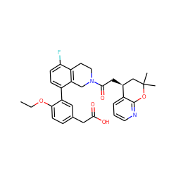 CCOc1ccc(CC(=O)O)cc1-c1ccc(F)c2c1CN(C(=O)C[C@H]1CC(C)(C)Oc3ncccc31)CC2 ZINC001772612422