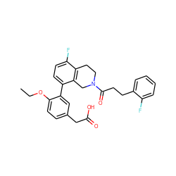 CCOc1ccc(CC(=O)O)cc1-c1ccc(F)c2c1CN(C(=O)CCc1ccccc1F)CC2 ZINC001772638843