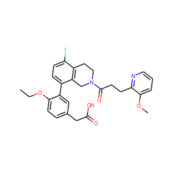 CCOc1ccc(CC(=O)O)cc1-c1ccc(F)c2c1CN(C(=O)CCc1ncccc1OC)CC2 ZINC000144081906