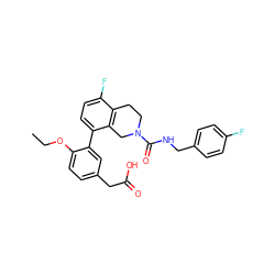 CCOc1ccc(CC(=O)O)cc1-c1ccc(F)c2c1CN(C(=O)NCc1ccc(F)cc1)CC2 ZINC000144043249