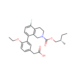 CCOc1ccc(CC(=O)O)cc1-c1ccc(F)c2c1CN(C(=O)OC[C@@H](C)CC)CC2 ZINC000144339230