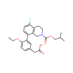 CCOc1ccc(CC(=O)O)cc1-c1ccc(F)c2c1CN(C(=O)OCC(C)C)CC2 ZINC000144095260