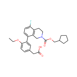 CCOc1ccc(CC(=O)O)cc1-c1ccc(F)c2c1CN(C(=O)OCC1CCCC1)CC2 ZINC000144044721