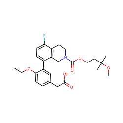 CCOc1ccc(CC(=O)O)cc1-c1ccc(F)c2c1CN(C(=O)OCCC(C)(C)OC)CC2 ZINC000144075580