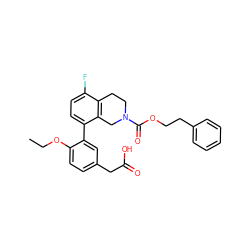 CCOc1ccc(CC(=O)O)cc1-c1ccc(F)c2c1CN(C(=O)OCCc1ccccc1)CC2 ZINC000144121907