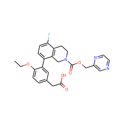 CCOc1ccc(CC(=O)O)cc1-c1ccc(F)c2c1CN(C(=O)OCc1cnccn1)CC2 ZINC000144129091