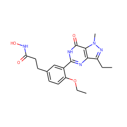 CCOc1ccc(CCC(=O)NO)cc1-c1nc2c(CC)nn(C)c2c(=O)[nH]1 ZINC001772645298