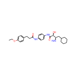 CCOc1ccc(CCC(=O)Nc2ccc(NC(=O)[C@@H](O)[C@H](N)CC3CCCCC3)cc2)cc1 ZINC000026940313