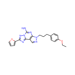 CCOc1ccc(CCCn2ncc3c2nc(N)n2nc(-c4ccco4)nc32)cc1 ZINC000064540170