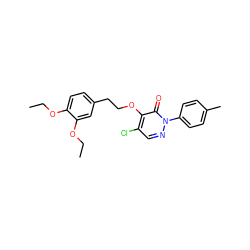 CCOc1ccc(CCOc2c(Cl)cnn(-c3ccc(C)cc3)c2=O)cc1OCC ZINC000066167320