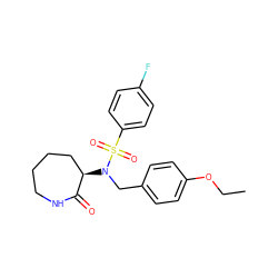 CCOc1ccc(CN([C@@H]2CCCCNC2=O)S(=O)(=O)c2ccc(F)cc2)cc1 ZINC000028957552