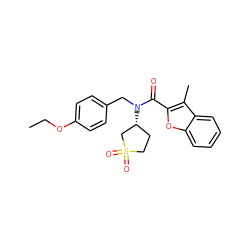 CCOc1ccc(CN(C(=O)c2oc3ccccc3c2C)[C@@H]2CCS(=O)(=O)C2)cc1 ZINC000008690164