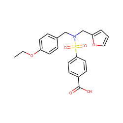 CCOc1ccc(CN(Cc2ccco2)S(=O)(=O)c2ccc(C(=O)O)cc2)cc1 ZINC000000924341