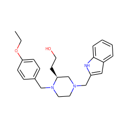 CCOc1ccc(CN2CCN(Cc3cc4ccccc4[nH]3)C[C@@H]2CCO)cc1 ZINC000020540211