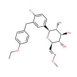 CCOc1ccc(Cc2cc([C@@H]3O[C@H](/C=N/OC)[C@@H](O)[C@H](O)[C@H]3O)ccc2Cl)cc1 ZINC000206969176