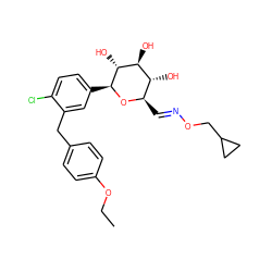 CCOc1ccc(Cc2cc([C@@H]3O[C@H](/C=N/OCC4CC4)[C@@H](O)[C@H](O)[C@H]3O)ccc2Cl)cc1 ZINC000219005669