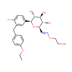 CCOc1ccc(Cc2cc([C@@H]3O[C@H](/C=N/OCCO)[C@@H](O)[C@H](O)[C@H]3O)ccc2Cl)cc1 ZINC000219005475