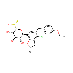 CCOc1ccc(Cc2cc([C@@H]3O[C@H]([S@+](C)[O-])[C@@H](O)[C@H](O)[C@H]3O)c3c(c2Cl)C[C@H](C)O3)cc1 ZINC000206072235