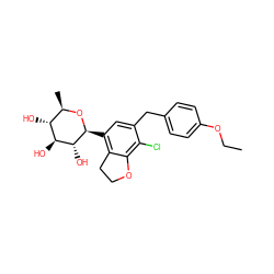 CCOc1ccc(Cc2cc([C@@H]3O[C@H](C)[C@@H](O)[C@H](O)[C@H]3O)c3c(c2Cl)OCC3)cc1 ZINC000206069910