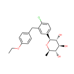 CCOc1ccc(Cc2cc([C@@H]3O[C@H](C)[C@@H](O)[C@H](O)[C@H]3O)ccc2Cl)cc1 ZINC000103256621