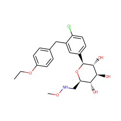 CCOc1ccc(Cc2cc([C@@H]3O[C@H](CNOC)[C@@H](O)[C@H](O)[C@H]3O)ccc2Cl)cc1 ZINC000206972998