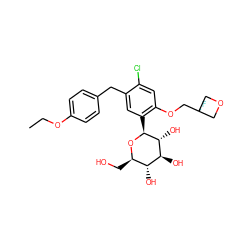 CCOc1ccc(Cc2cc([C@@H]3O[C@H](CO)[C@@H](O)[C@H](O)[C@H]3O)c(OCC3(F)COC3)cc2Cl)cc1 ZINC000201750500