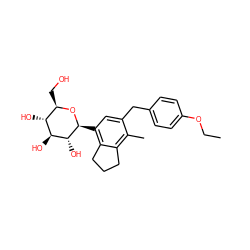 CCOc1ccc(Cc2cc([C@@H]3O[C@H](CO)[C@@H](O)[C@H](O)[C@H]3O)c3c(c2C)CCC3)cc1 ZINC000206117654