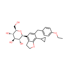 CCOc1ccc(Cc2cc([C@@H]3O[C@H](CO)[C@@H](O)[C@H](O)[C@H]3O)c3c(c2C2CC2)OCC3)cc1 ZINC000206069798