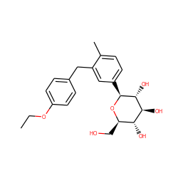 CCOc1ccc(Cc2cc([C@@H]3O[C@H](CO)[C@@H](O)[C@H](O)[C@H]3O)ccc2C)cc1 ZINC000071295460