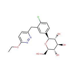 CCOc1ccc(Cc2cc([C@@H]3O[C@H](CO)[C@@H](O)[C@H](O)[C@H]3O)ccc2Cl)nn1 ZINC000049111065