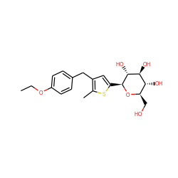 CCOc1ccc(Cc2cc([C@@H]3O[C@H](CO)[C@@H](O)[C@H](O)[C@H]3O)sc2C)cc1 ZINC000072117014