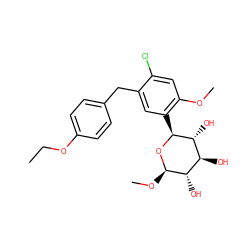 CCOc1ccc(Cc2cc([C@@H]3O[C@H](OC)[C@@H](O)[C@H](O)[C@H]3O)c(OC)cc2Cl)cc1 ZINC000142281735