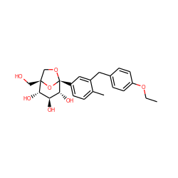 CCOc1ccc(Cc2cc([C@]34OC[C@](CO)(O3)[C@@H](O)[C@H](O)[C@H]4O)ccc2C)cc1 ZINC000068197816