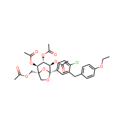 CCOc1ccc(Cc2cc([C@]34OC[C@](COC(C)=O)(O3)[C@@H](OC(C)=O)[C@H](OC(C)=O)[C@H]4OC(C)=O)ccc2Cl)cc1 ZINC000117045192
