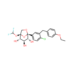 CCOc1ccc(Cc2cc([C@]34OC[C@](OC(F)F)(O3)[C@@H](O)[C@H](O)[C@H]4O)ccc2Cl)cc1 ZINC001772604182